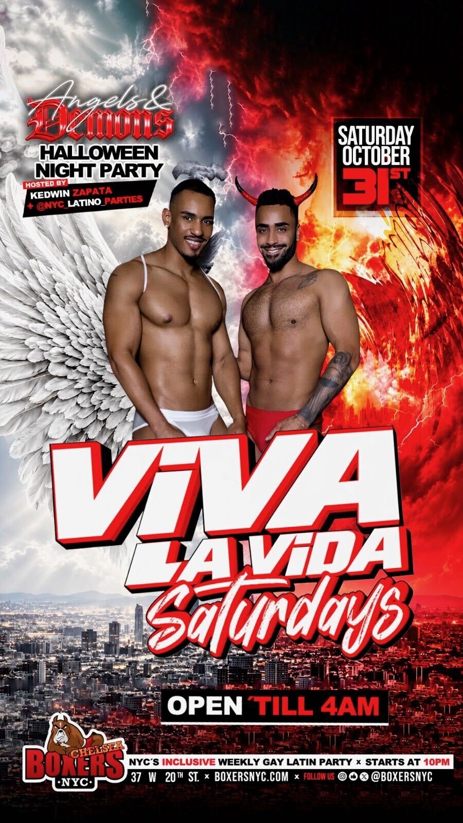 Viva La Vida Saturdays, Angels and Demons at Boxers Chelsea